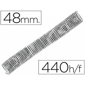 Q-Connect KF04477 - Espiral metálico, paso 5:1, diámetro de 48 mm, para 440 hojas, caja de 25