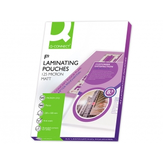 Q-Connect KF04756 - Fundas para plastificar, folio (325 x 220 mm), 125 micras, caja de 100