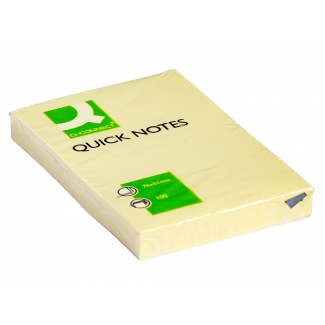 Q-Connect KF10501 - Bloc de notas adhesivas, 50 x 75 mm, color amarillo, bloc de 100 hojas