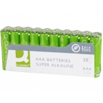 Q-Connect KF10849 - Pila alcalina, AAA (LR03), blíster con 20 pilas