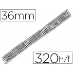 Q-Connect KF11137 - Espiral metálico, paso 5:1, diámetro de 36 mm, para 300 hojas, caja de 25