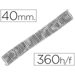 Q-Connect KF11138 - Espiral metálico, paso 5:1, diámetro de 40 mm, para 360 hojas, caja de 25