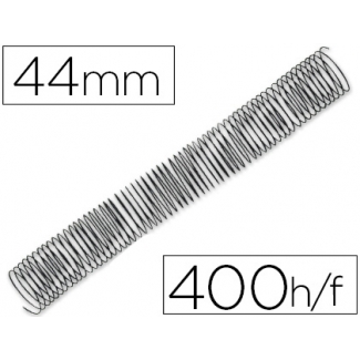 Q-Connect KF11139 - Espiral metálico, paso 5:1, diámetro de 44 mm, para 400 hojas, caja de 25