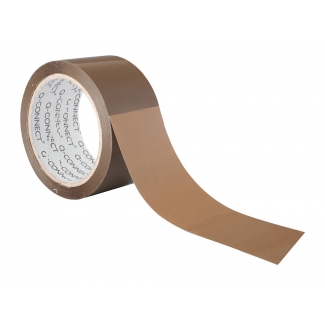 Q-Connect KF11209 - Cinta adhesiva para embalar, 75 mm x 66 mt, polipropileno, marrón