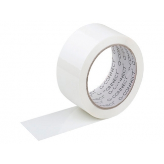 Q-Connect KF11211 - Cinta adhesiva para embalar, 75 mm x 66 mt, polipropileno, blanco