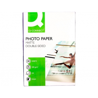 Q-Connect KF11225 - Papel fotográfico, mate, doble cara, tamaño A4, 220 gramos, paquete de 50 hojas