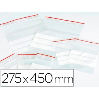 Q-Connect KF11366 - Bolsas de plástico autocierre, 275 x 450 mm, paquete de 100 unidades