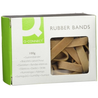 Q-Connect KF14649 - Bandas elásticas, 150 x 10 mm, caja de 100 grs