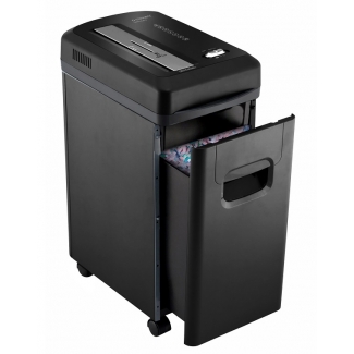 Q-Connect KF15547 - Destructora de papel, corte en partículas, destruye hasta 8 hojas, papelera de 15 litros