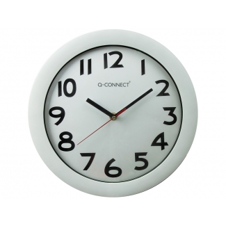 Q-Connect KF15589 - Reloj de pared, redondo, color blanco