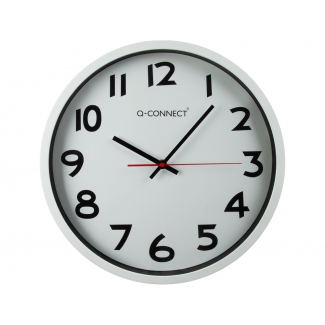 Q-Connect KF15591 - Reloj de pared, redondo, color blanco