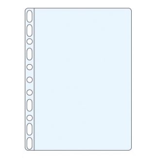 Q-Connect KF16913 - Funda multitaladro, A4+, 80 micras, cristal, bolsa de 10 fundas