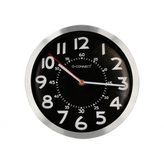 Q-Connect KF16948 - Reloj de pared, redondo, cromado