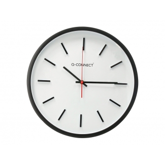 Q-Connect KF16951 - Reloj de pared, redondo, color negro