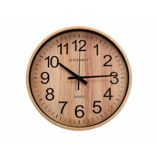 Q-Connect KF16952 - Reloj de pared, redondo, color madera natural