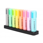 Q-Connect KF17806 - Rotulador fluorescente, punta biselada, colores surtidos pastel, estuche de 8 unidades