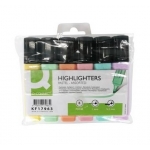 Q-Connect KF17963 - Rotulador fluorescente, punta biselada, colores surtidos pastel, estuche de 6 unidades