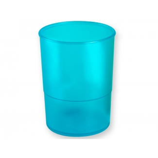 Q-Connect KF19030 - Cubilete portalápices redondo, color azul translúcido