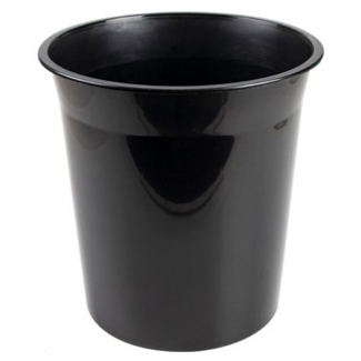 Q-Connect KF19034 - Papelera de plástico, 13 litros, color negro opaco