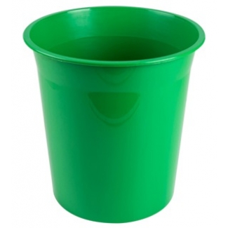 Q-Connect KF19036 - Papelera de plástico, 13 litros, color verde opaco