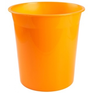 Q-Connect KF19040 - Papelera de plástico, 13 litros, color naranja translúcido