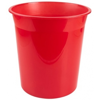 Q-Connect KF19041 - Papelera de plástico, 13 litros, color rojo translúcido