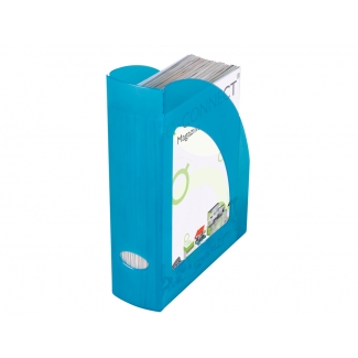 Q-Connect KF19043 - Revistero de plástico, color azul translúcido