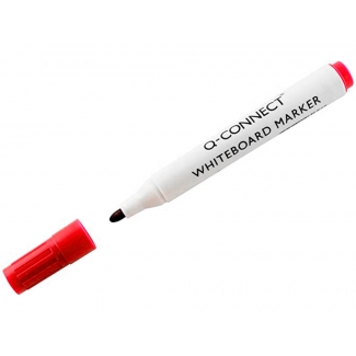 Q-Connect KF26037 - Rotulador para pizarra blanca, punta redonda de 3 mm, color rojo