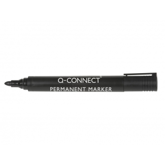 Q-Connect KF26045 - Rotulador permanente, punta redonda 3 mm, color negro