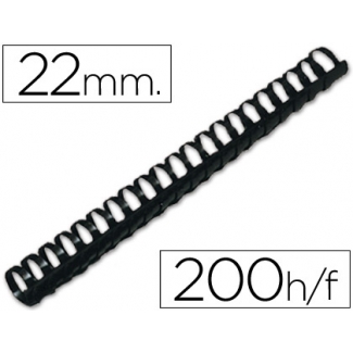 Q-Connect KF32116 - Canutillo de plástico, diámetro de 22 mm, para 200 hojas, caja de 50