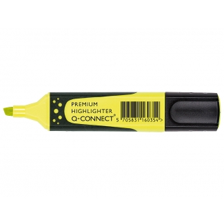 Q-Connect Premiun KF16035 - Rotulador fluorescente, punta biselada, sujeción de caucho, color amarillo