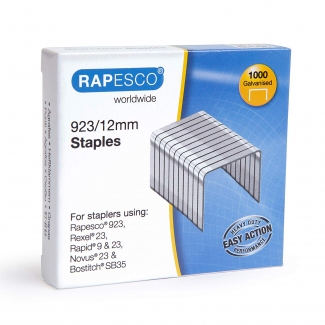 Rapesco 1238 - Grapas galvanizadas 923/12, caja de 1.000