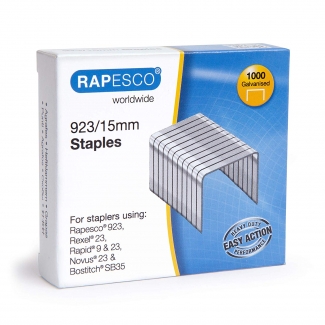 Rapesco 1239 - Grapas galvanizadas 923/15, caja de 1.000