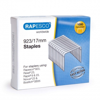 Rapesco 1240 - Grapas galvanizadas 923/17, caja de 1.000