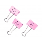 Rapesco 1349 - Pinza metálica reversible, 19 mm, caja de 20 unidades, emojis, color rosa