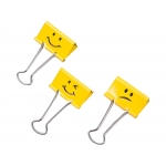 Rapesco 1354 - Pinza metálica reversible, 32 mm, caja de 20 unidades, emojis, color amarillo