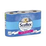 Scottex Megarollo 17204 - Papel higiénico, rollo de 93 mm x 40,8 mt, pack de 6 rollos
