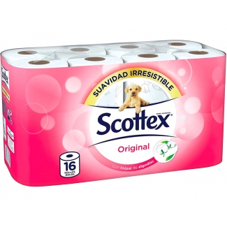 Scottex Original 17191 - Papel higiénico, rollo de 98 mm x 17,20 mt, pack de 16 rollos