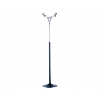 Síe 600 - Perchero metálico de pie, 6 colgadores, color negro