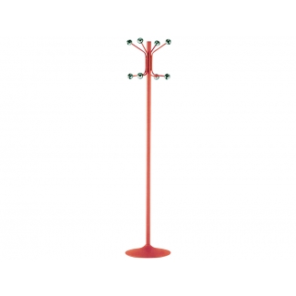 Síe 606-R - Perchero metálico, 8 colgadores, color rojo