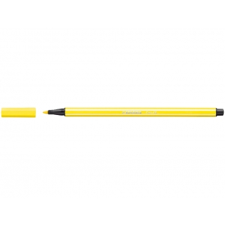 Stabilo Pen 68/24 - Rotulador acuarelable, punta redonda de 1 mm, color amarillo limón