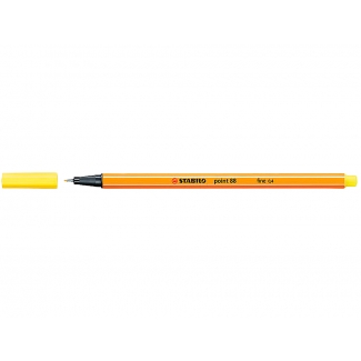Stabilo Point 88/24 - Rotulador punta de fibra, punta redonda de 0,4 mm, color amarillo limón