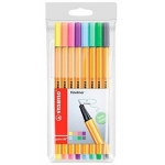 Stabilo Point 88/8-01 - Rotulador punta de fibra, punta redonda de 0,4 mm, estuche de 8 rotuladores, colores surtidos pastel