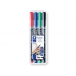 Staedtler 317 WP4 - Rotulador permanente, punta redonda de 0,8 mm, estuche de 4 colores