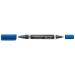 Staedtler lumocolor 3483 - Rotulador permanente, doble punta redonda de 0,6 y 1.5 mm, color azul