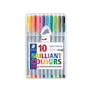 Staedtler Triplus Fineliner 334 - Rotuladores de colores, caja de 10 colores