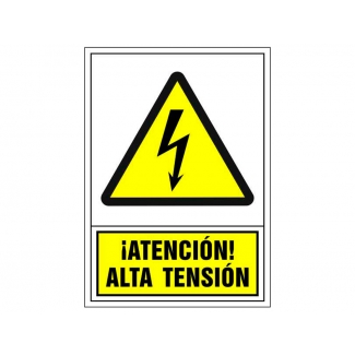 Syssa 2040 - Señal de !atención! alta tensión, pvc, medida 245 mm x 345 mm