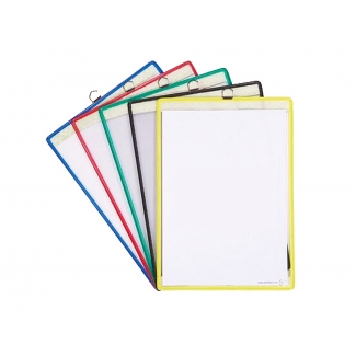 Tarifold 154509 - Funda colgante con anilla metálica, A4, pvc, pack de 5 fundas, colores surtidos