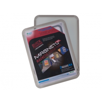 Tarifold 195030 - Marco porta anuncios magnético, A4, pvc, color plata, pack de 2 unidades